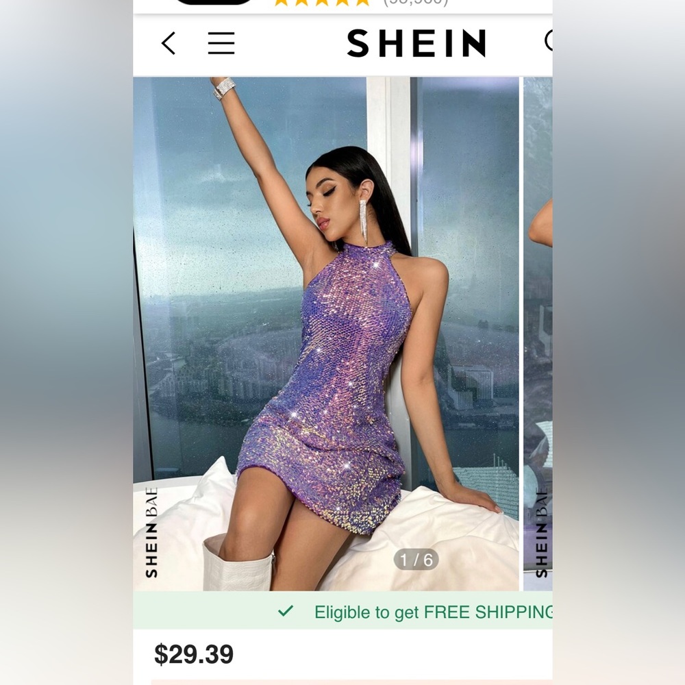 Purple sequin dress